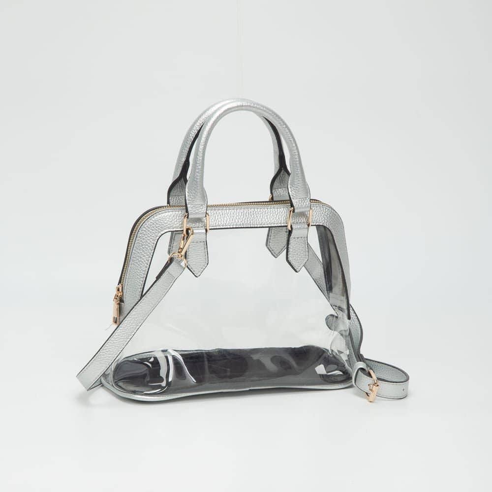 Analise Clear Satchel/Crossbody Bag: Gold Purse