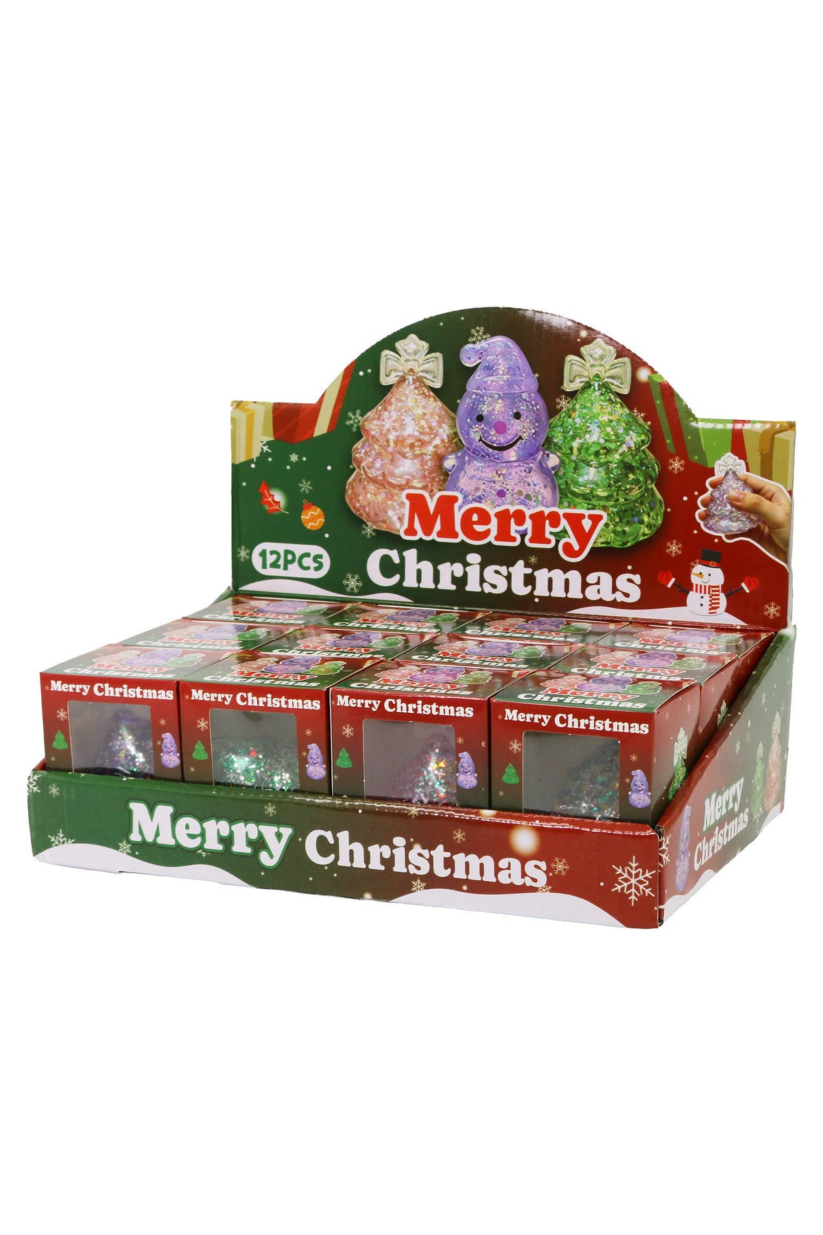 PREORDER : Christmas Tree Glittery Maltose Filled TPR Squishy: ASSORTED / ONE SIZE