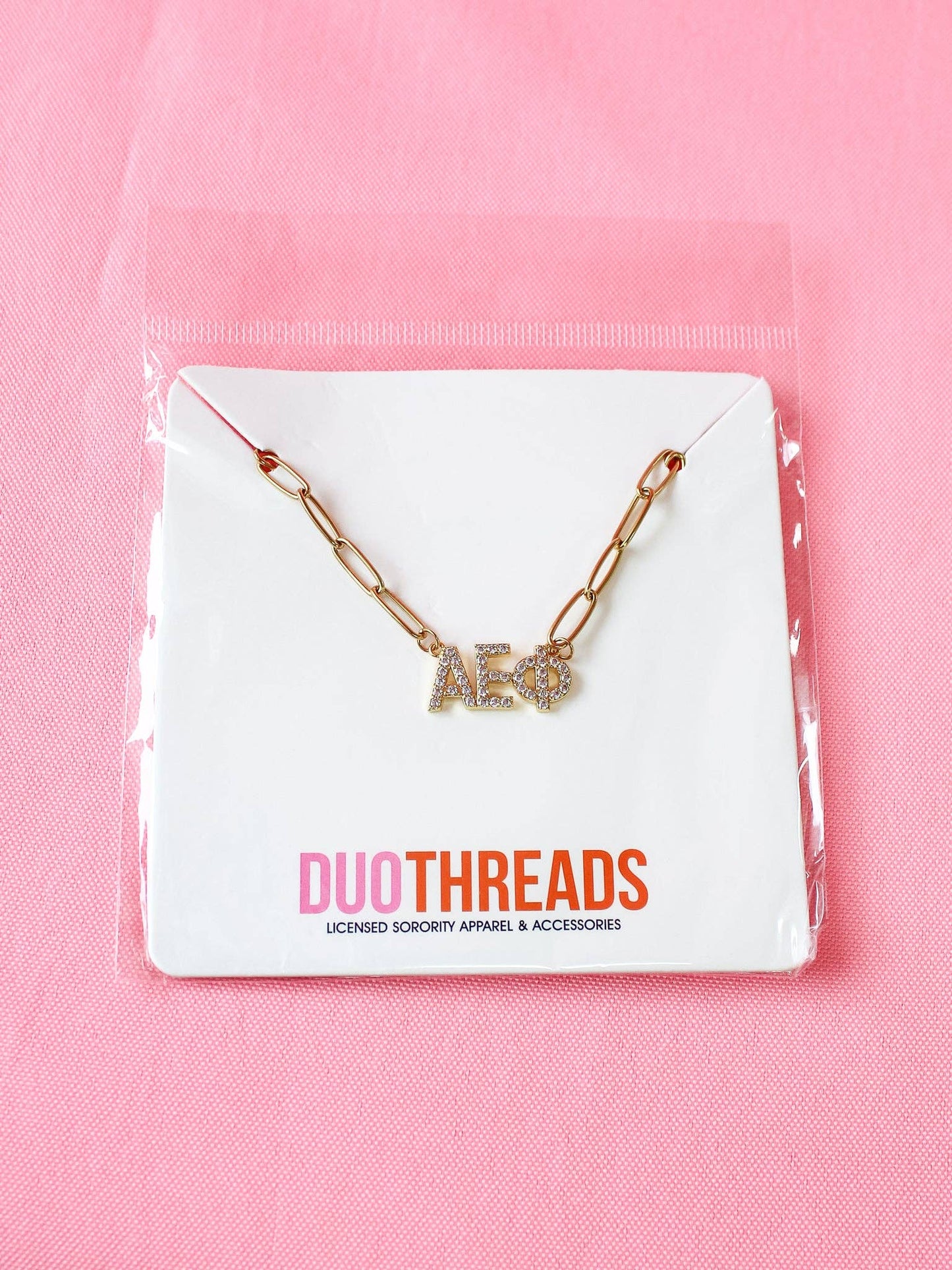 Rhinestone Sorority Necklace: ALPHA GAMMA DELTA