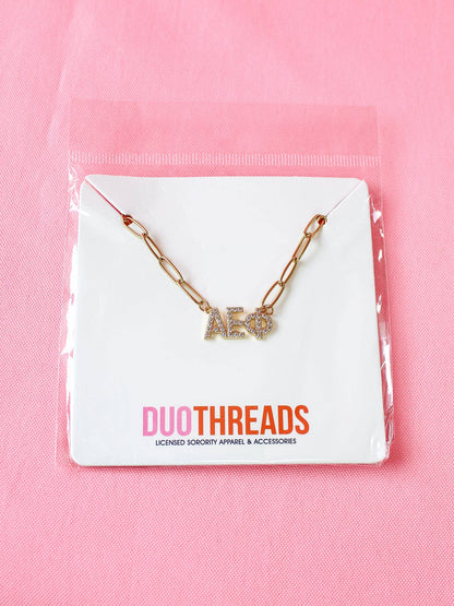 Rhinestone Sorority Necklace: ALPHA GAMMA DELTA