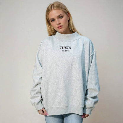 PREORDER : Sorority Chapter Mockneck Sweatshirt : Alpha Omicron Pi