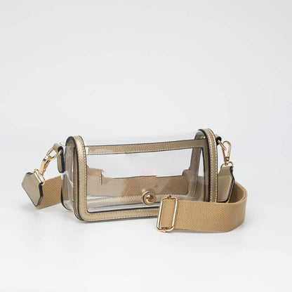 Lindsay Clear Gameday Crossbody Bag: Leopard