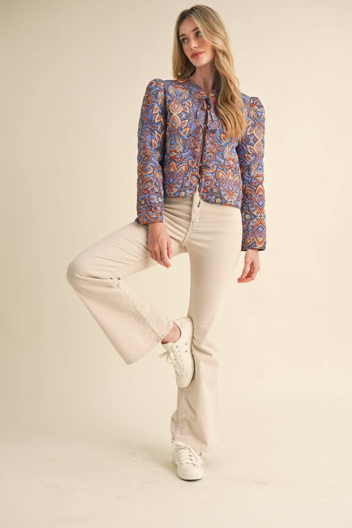 EXCLUSIVE PRINT QUILTED PAISLEY PRINT JACKET