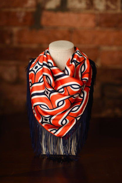 Fringe Scarf: Black and Gold