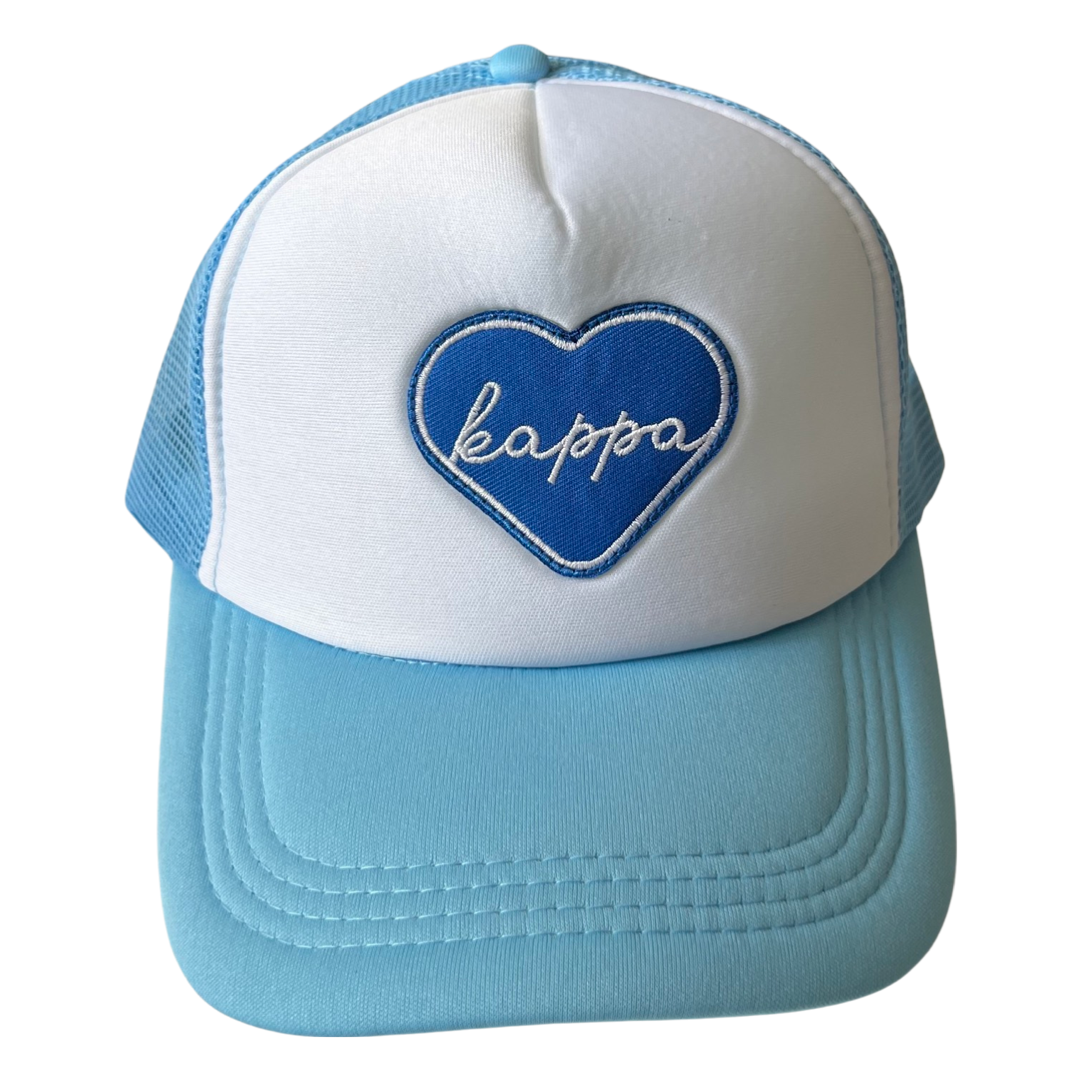 Sorority Whole Lotta Love Heart Trucker Hat: CHI OMEGA
