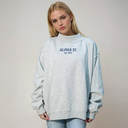 PREORDER : Sorority Chapter Mockneck Sweatshirt : Alpha Omicron Pi