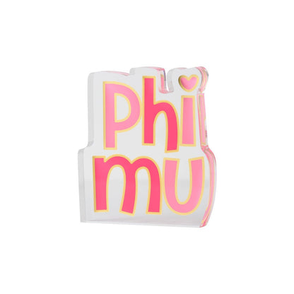 Sorority Acrylic Shelf Sitter: Phi Mu