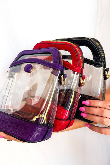 Carly Clear Mini Crossbody Bag: Gold