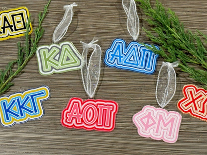 Sorority Acrylic Christmas Ornament: Alpha Gamma Delta