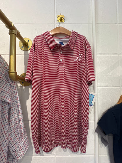 Youth Alabama Crimson Tide embroidered red stripe polo￼