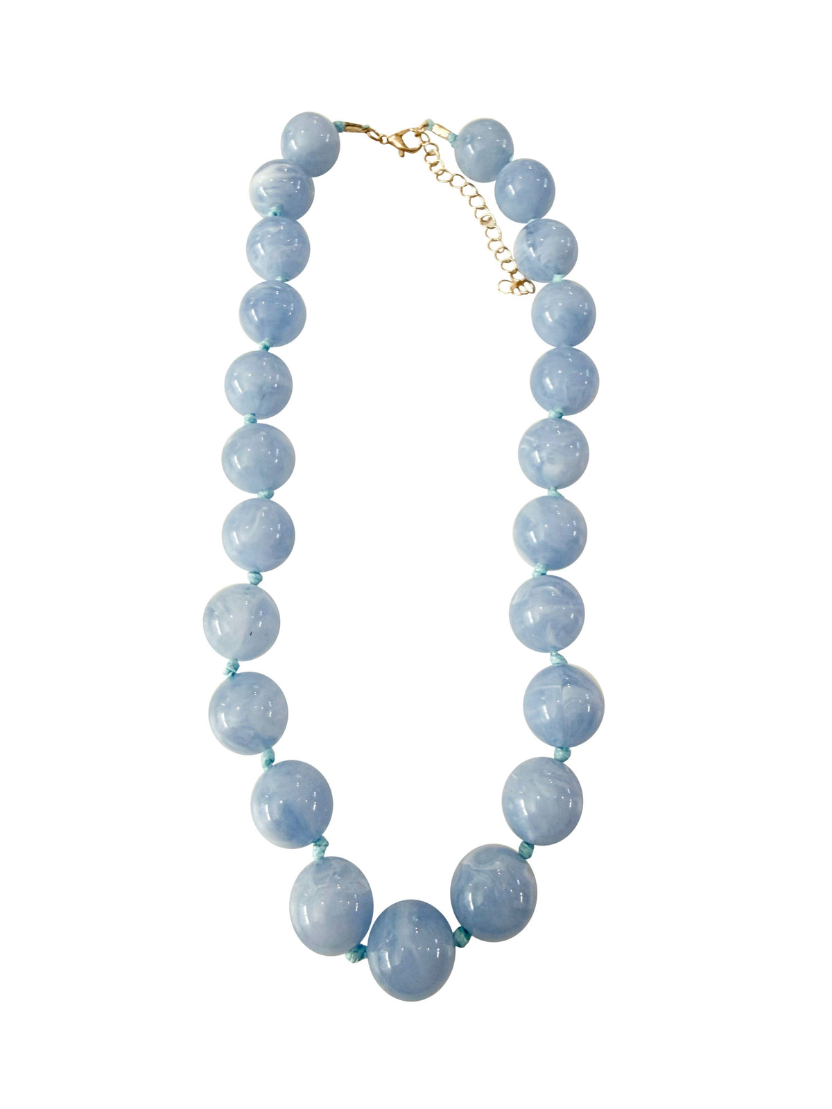 Mabry Chunky Beaded Necklace- Light Blue