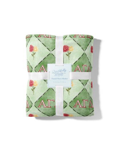 Alpha Gamma Delta Flannel Fleece Blanket, Sorority