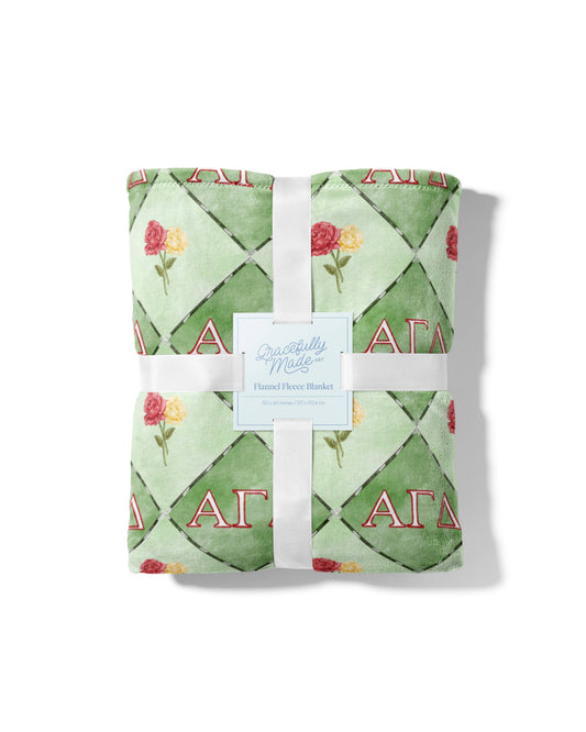 Alpha Gamma Delta Flannel Fleece Blanket, Sorority