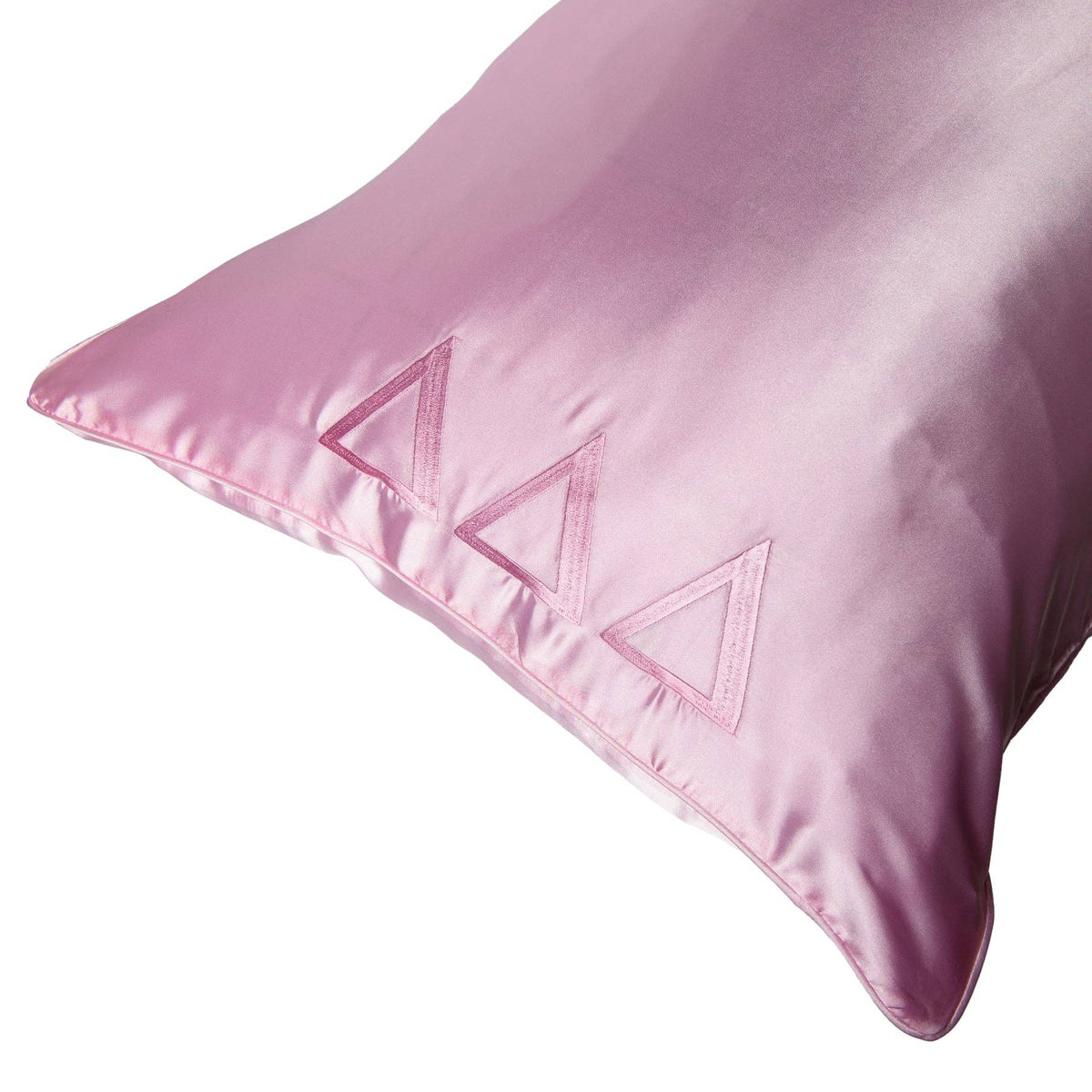 Sorority Pink Embroidered Satin Pillowcase: Phi Mu