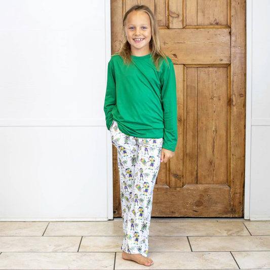 Youth Mardi Jester Sleep Pants   White/Multi   Medium (8-9)
