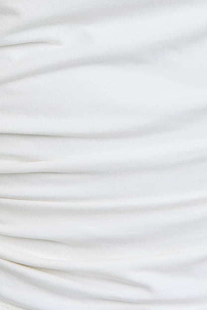 PREORDER - OFF THE SHOULDER TOP WITH RUCHING: CREAM