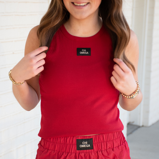 SORORITY TANK CHI OMEGA: CARDINAL