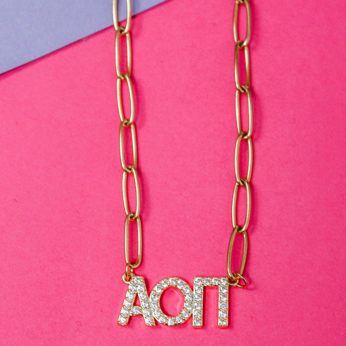 Rhinestone Sorority Necklace: PHI MU