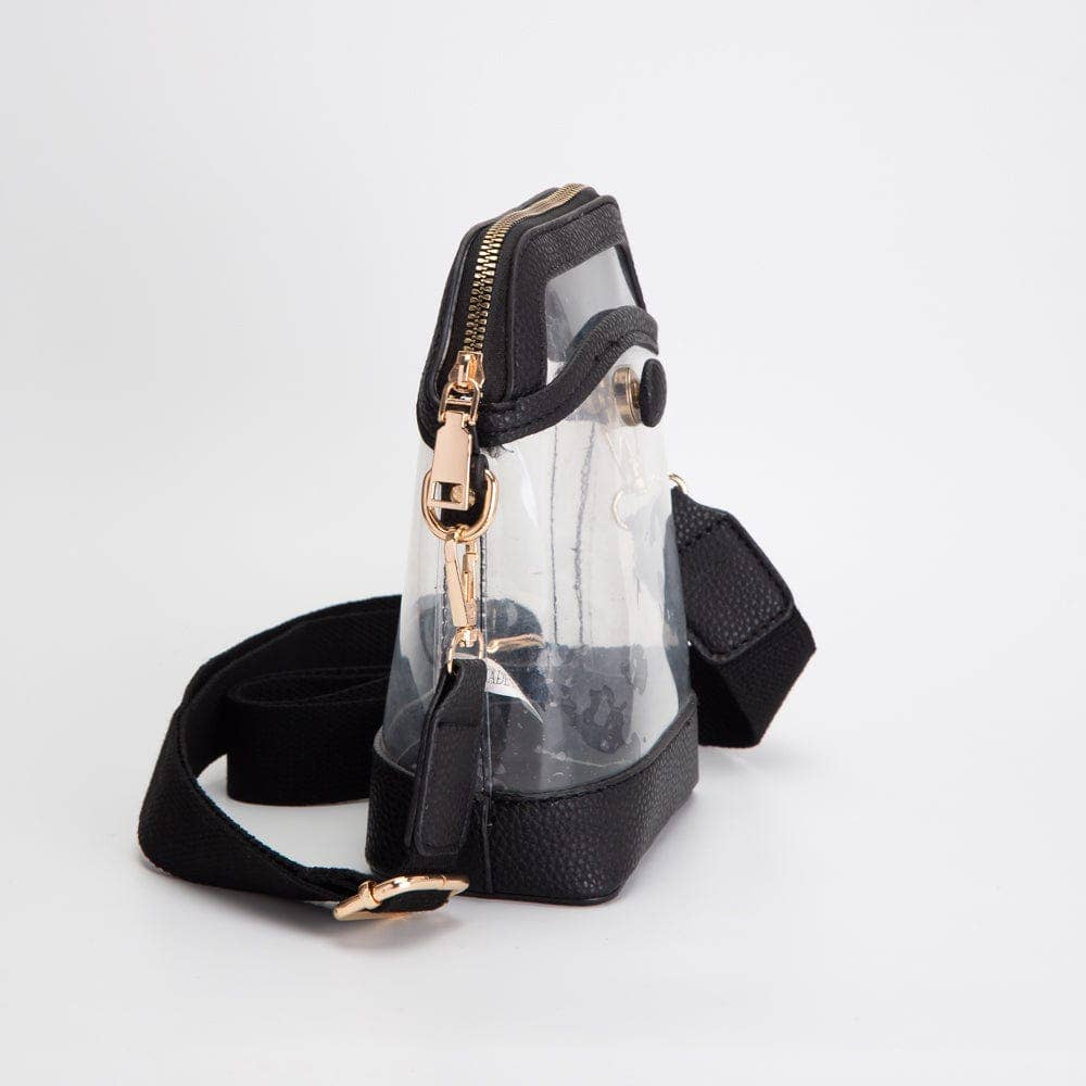 Carly Clear Mini Crossbody Bag: Gold