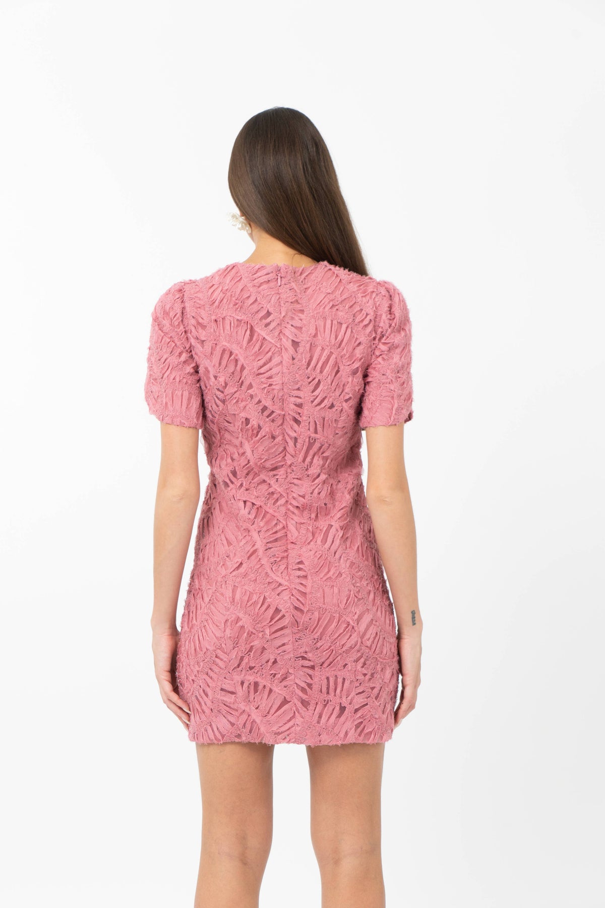 Adelyn Rae: Janice 3D Lace Mini Dress: Rose