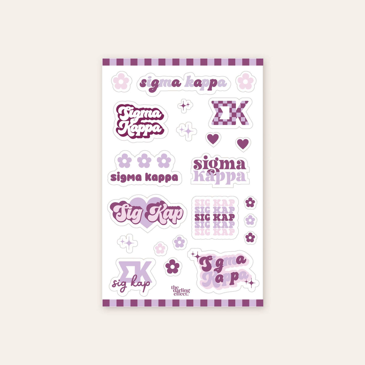 Sorority Sticker Sheet - Alpha Omicron Pi