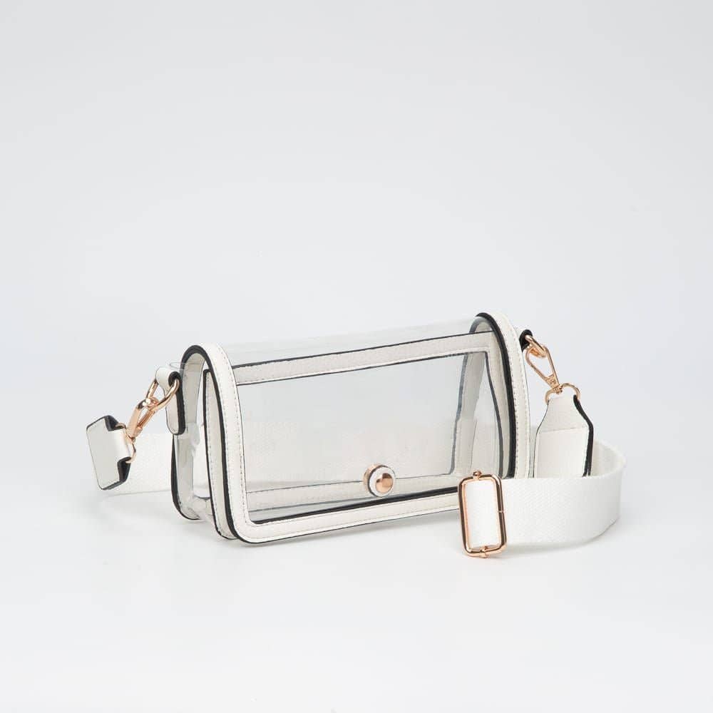 Lindsay Clear Gameday Crossbody Bag: Leopard
