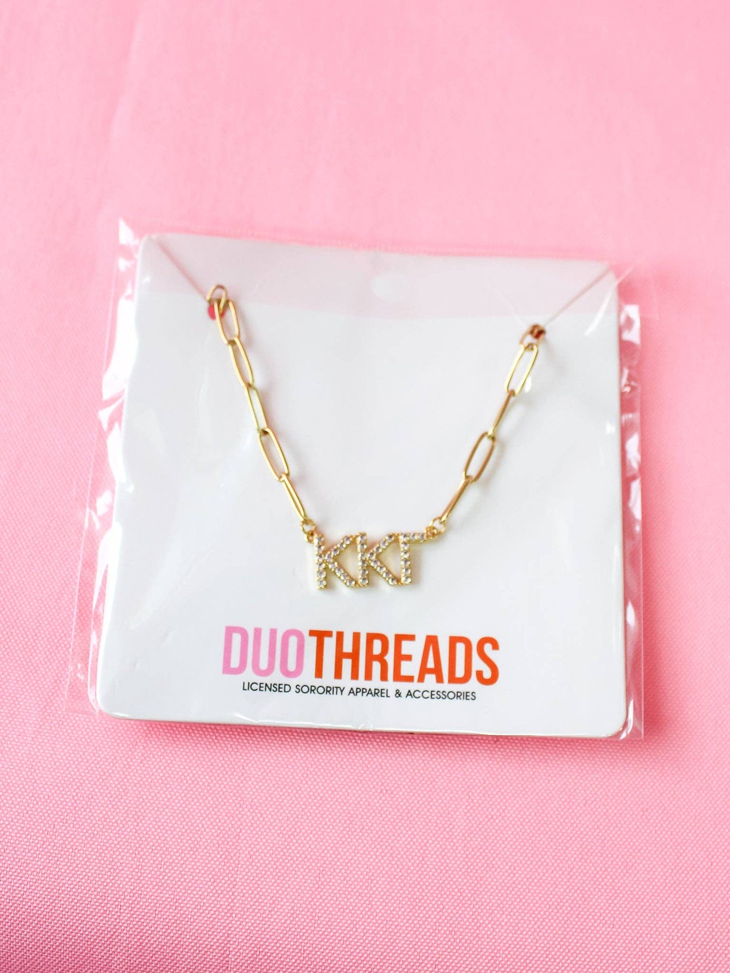 Rhinestone Sorority Necklace: ALPHA GAMMA DELTA