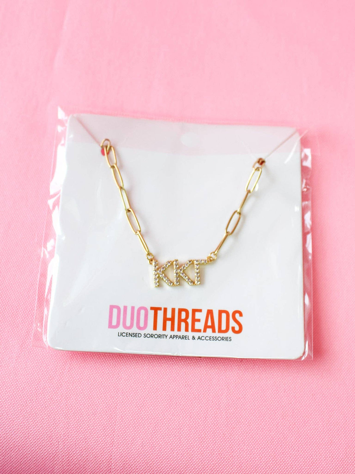 Rhinestone Sorority Necklace: ALPHA OMICRON PI