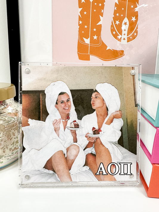 Insta Glitter Sorority Picture Frame: ALPHA OMICRON PI