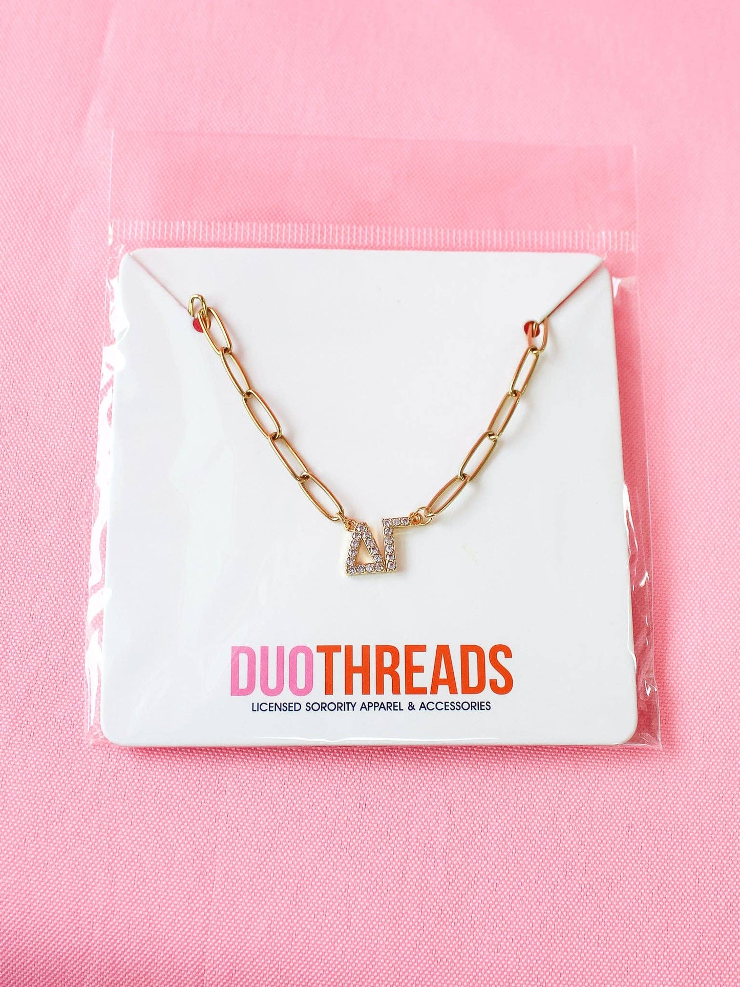 Rhinestone Sorority Necklace: ALPHA GAMMA DELTA