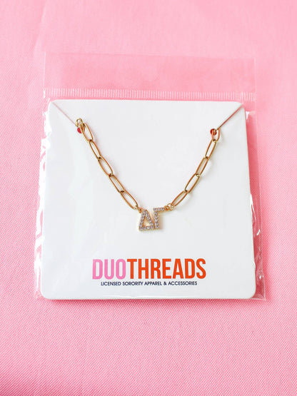 Rhinestone Sorority Necklace: ALPHA GAMMA DELTA
