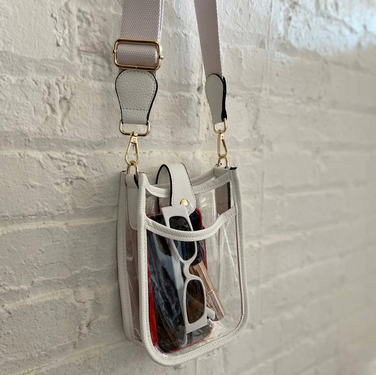 Game Day Mini Clear Crossbody Bag Purse : Gold