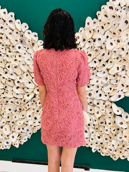 Adelyn Rae: Janice 3D Lace Mini Dress: Rose