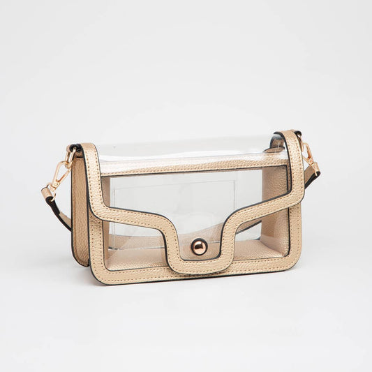 Game Day Stadium Clear Envelope Shoulder Bags: Gold