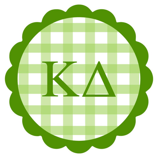Sorority Vinyl Decal Stickers - Gingham Design: Kappa Delta