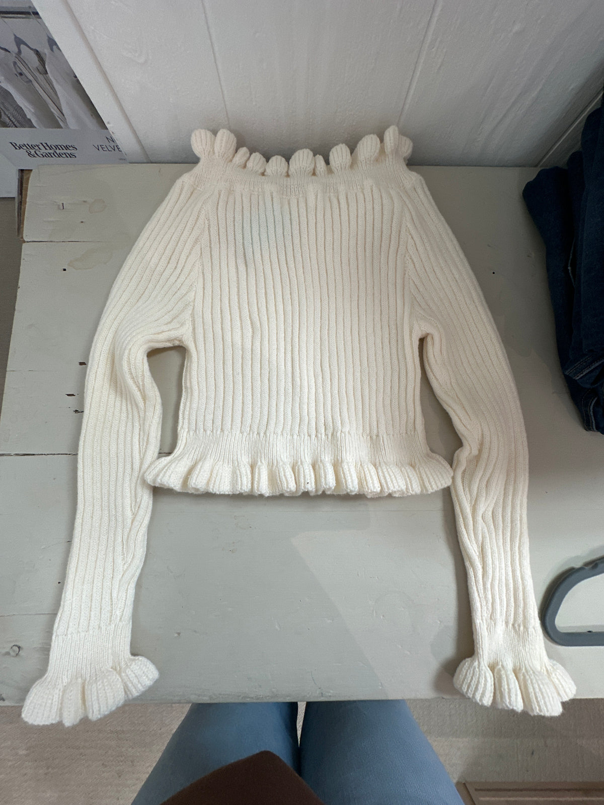 Tween ruffle sweater
