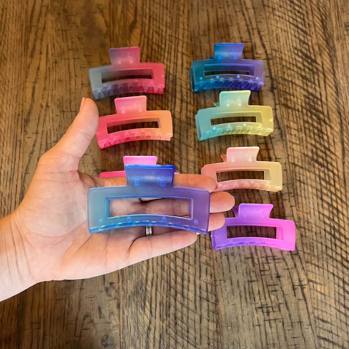 Frosted ombré multicolored clips