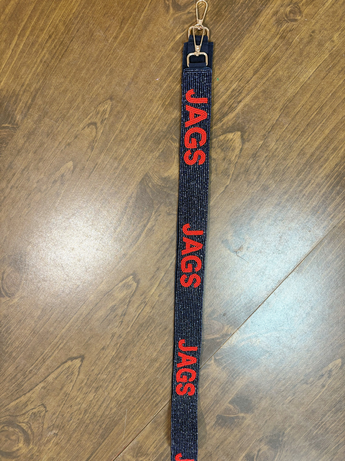 South Alabama Jags beaded purse strap: NAVY / RED