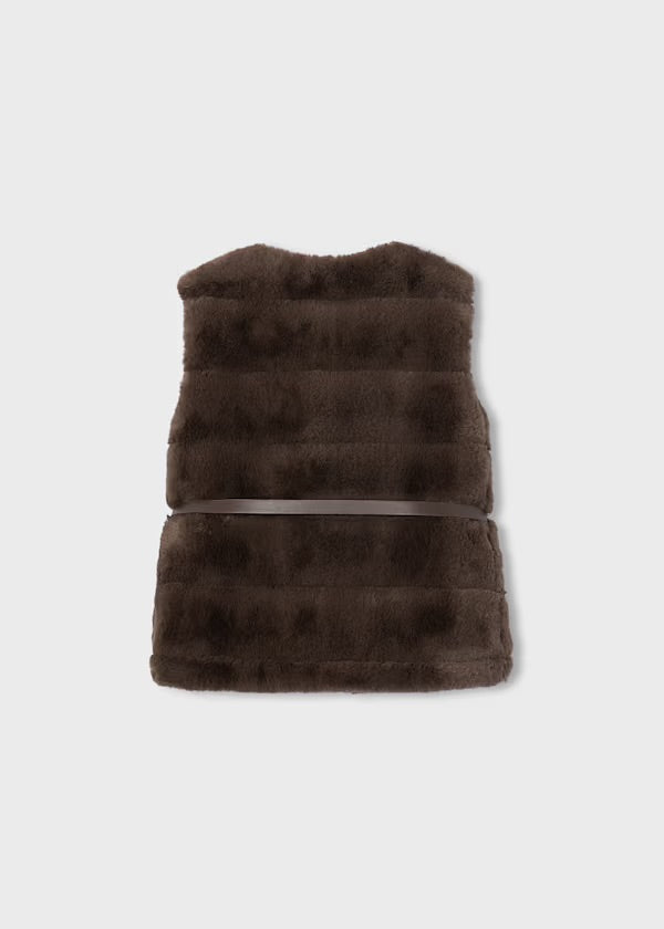 MAYORAL Girl Faux Fur Belted Vest