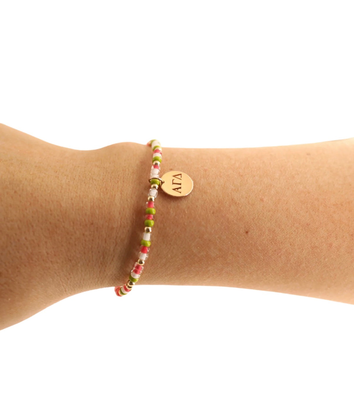 Beaded Blondes sprinkle bracelet with sorority charm : alpha gamma delta