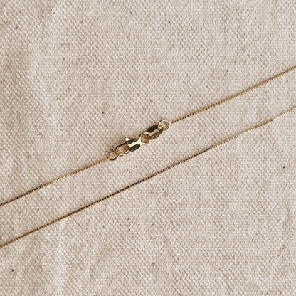18k Gold Filled Box Chain Very Thin 0.5mm Jewelry Components - 18in