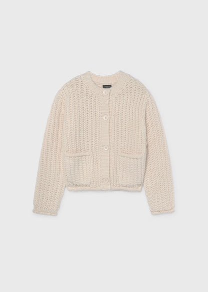Mayoral Girls Cardigan : Cream