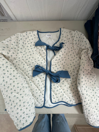 Floral Quilted Bow Jacket