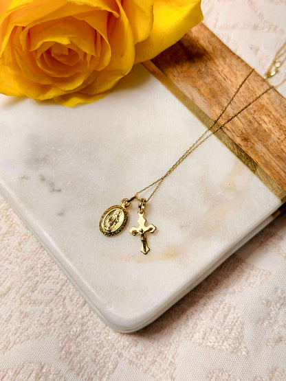 18k Gold Filled Mini Crucifix Pendant