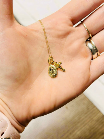 18k Gold Filled Mini Crucifix Pendant