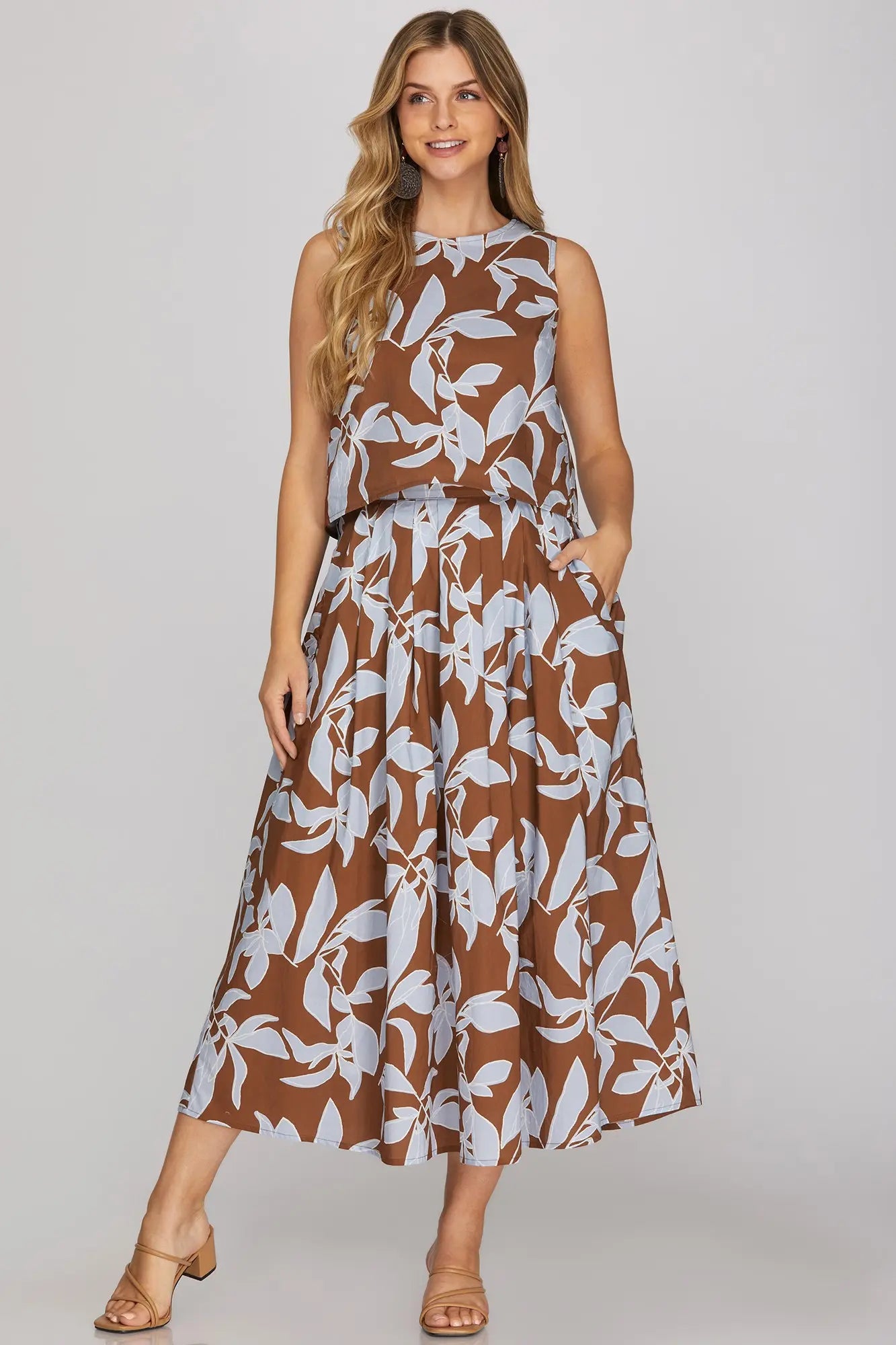 Floral  midi skirt set