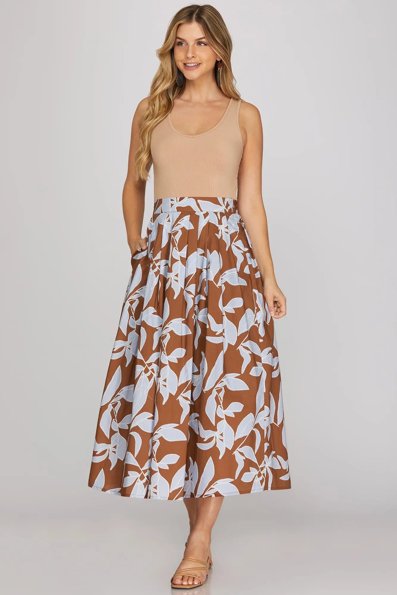 Floral  midi skirt set