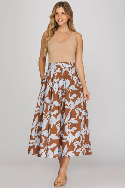 Floral  midi skirt set