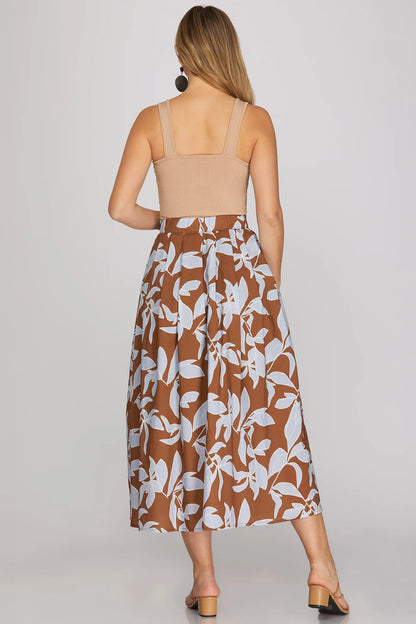 Floral  midi skirt set