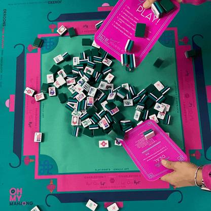 Pink mahjong tile shufflers